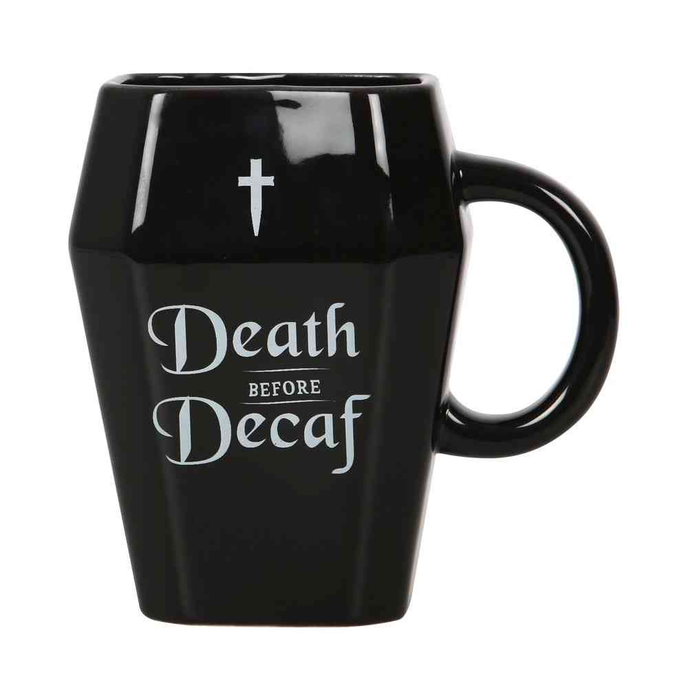 Something Different - Death Before Decaf Coffin Tasse - Noir